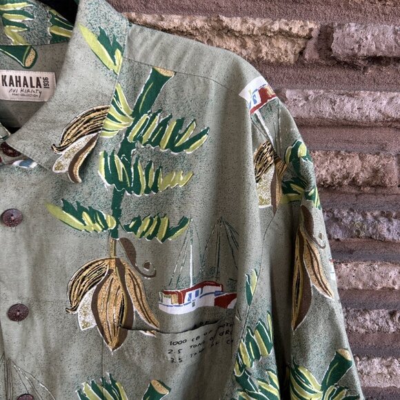 Kahala 1936 Avi Kiraty Print Collection Hawaiian  Linen Blend Shirt Size 2XL - Picture 7 of 11